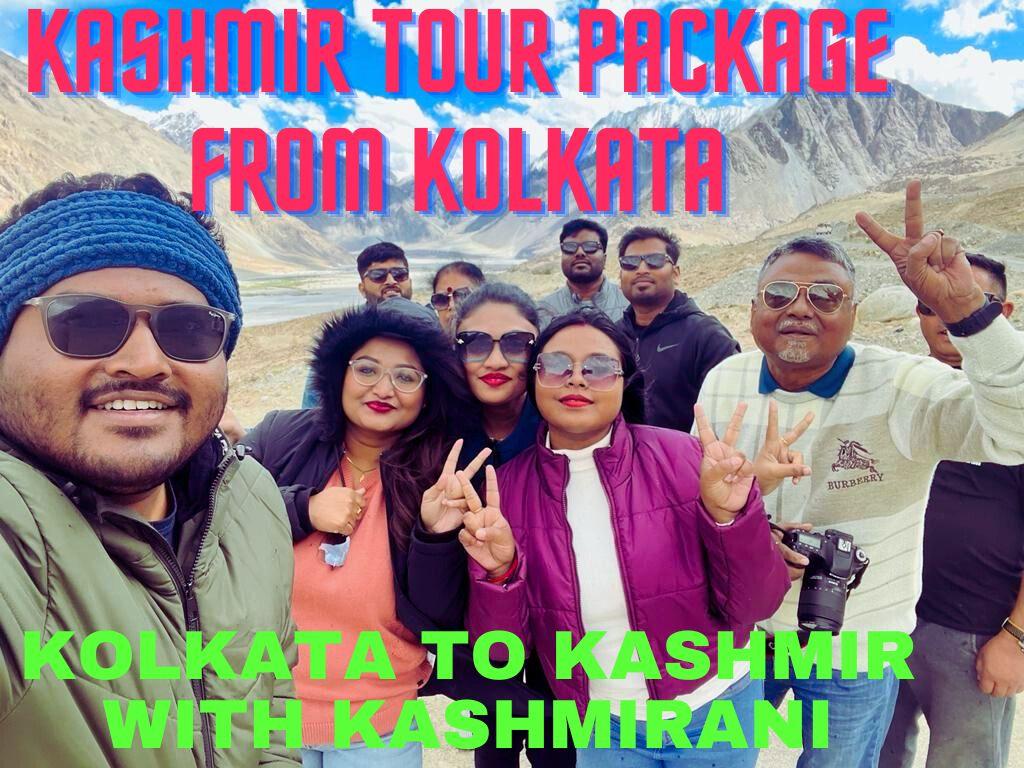 A group of travelers enjoying Kashmir with Kashmir tour package from Kolkata with Kashmirani the best Kashmir travel guide