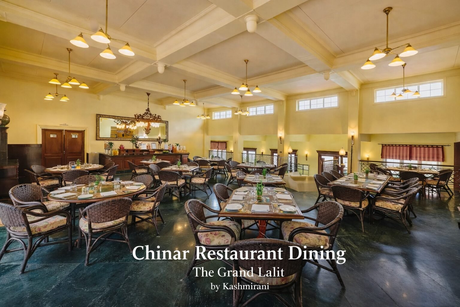 Chinar Restaurant at The Lalit Grand Palace Srinagar — signature fine dining with garden view