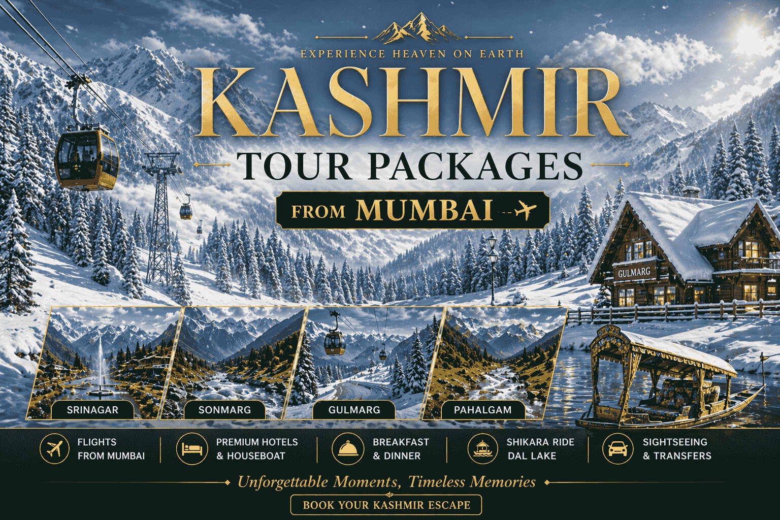 Gulmarg snow Kashmir premium package Mumbai