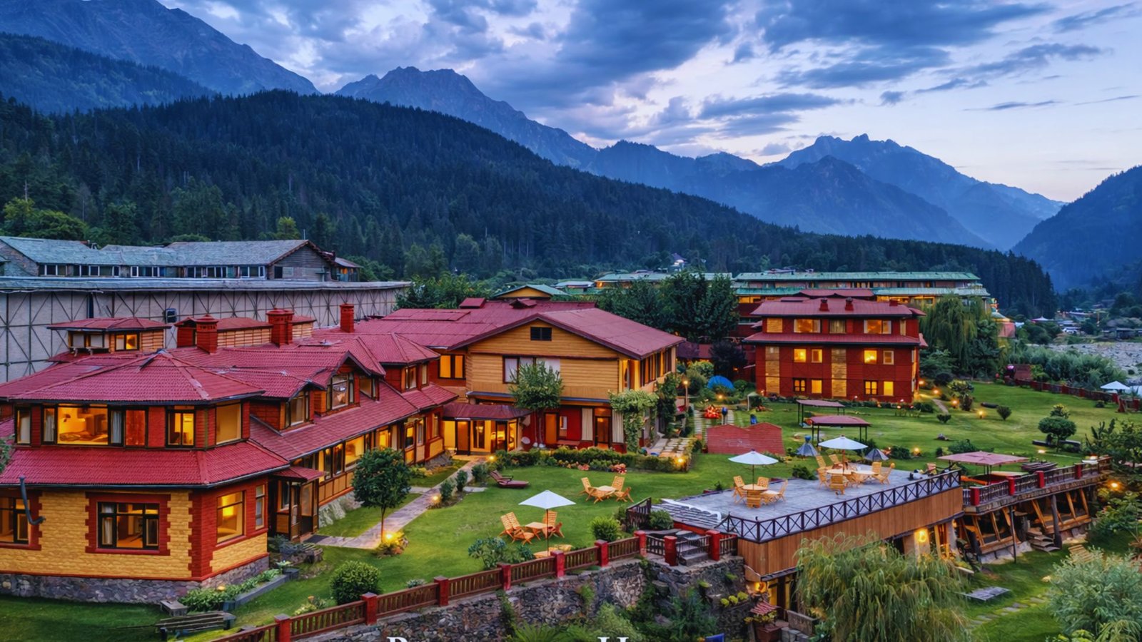 Pahalgam luxury hotel Kashmir — riverside resort with Himalayan views, Amarnath Yatra base camp packages