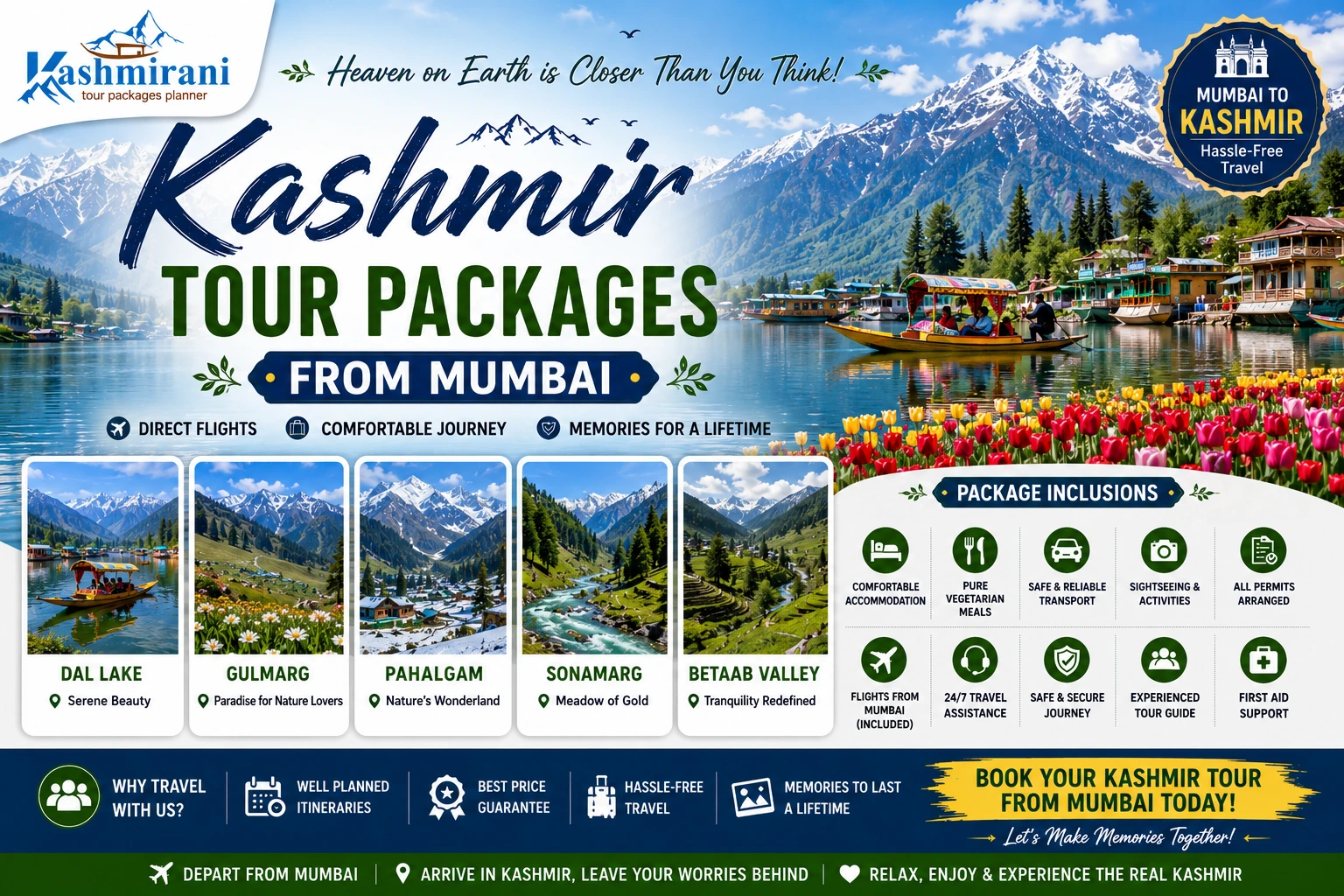 Kashmir Tour Package from Mumbai
